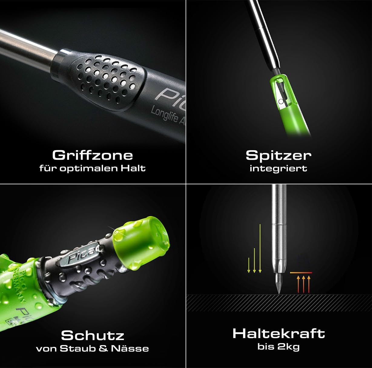 Pica-Dry Longlife Automatic Pencil with Pica-Dry 10 Pack Refill (Graphite 2B, Water Soluble) 30403