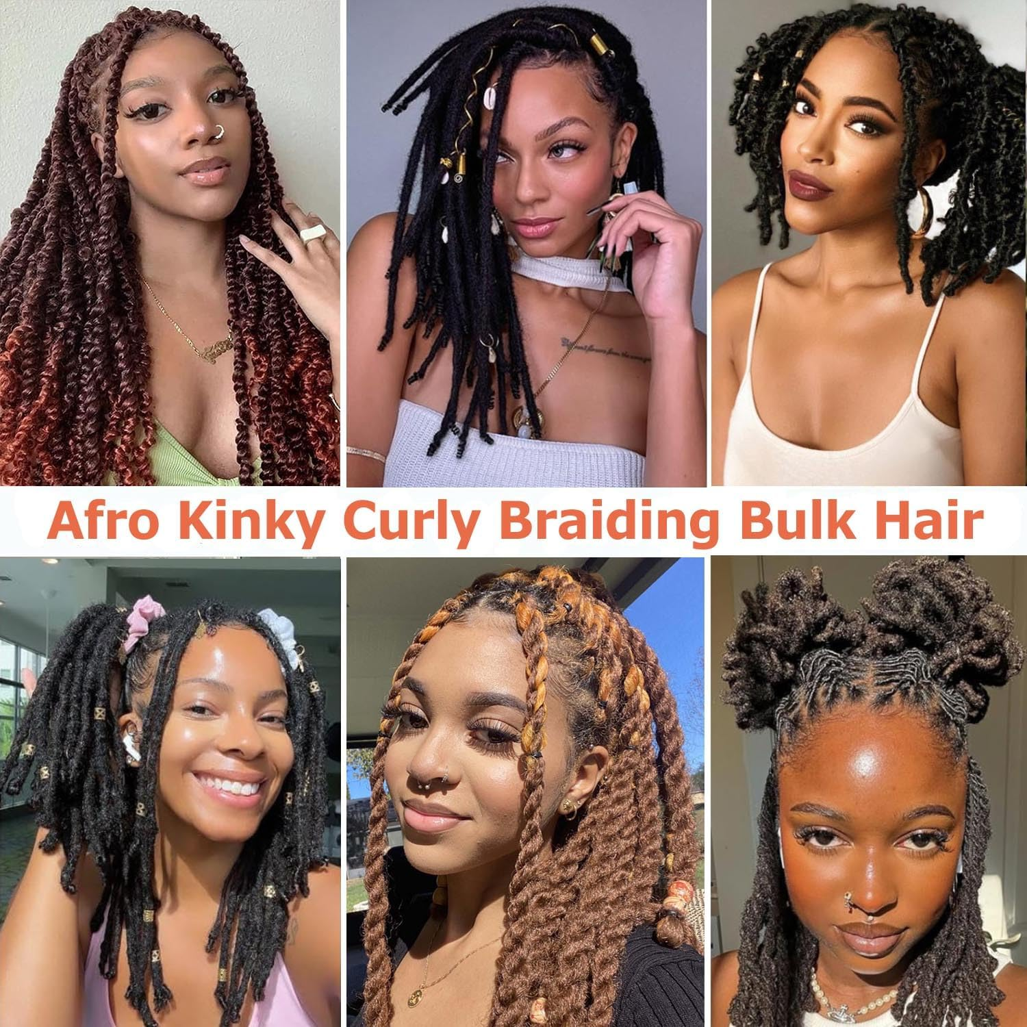 Afro Kinky Curly Synthetic Shark 12 Inch 3 Packs Marley Twist Hair Bulk for Dreadlock Extensions Spring Afro Twist Hair Bulk for Mini Twist Repair Locs (T/27#, 12 Inches) image number 4
