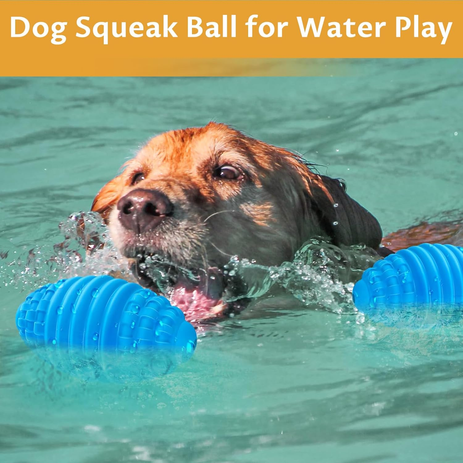 Velmoriah Dog Squeaky Toy Ball, Indestructible Rubber Dog Balls for Aggressive Chewers, Interactive Dog Toys for Small, Medium & Large Dogs