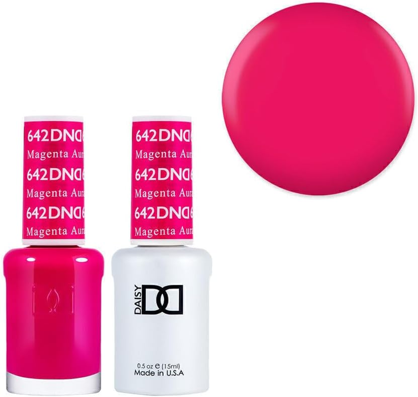 DND 642 Magenta Aura - Daisy Collection Gel & Lacquer Duo 15Ml