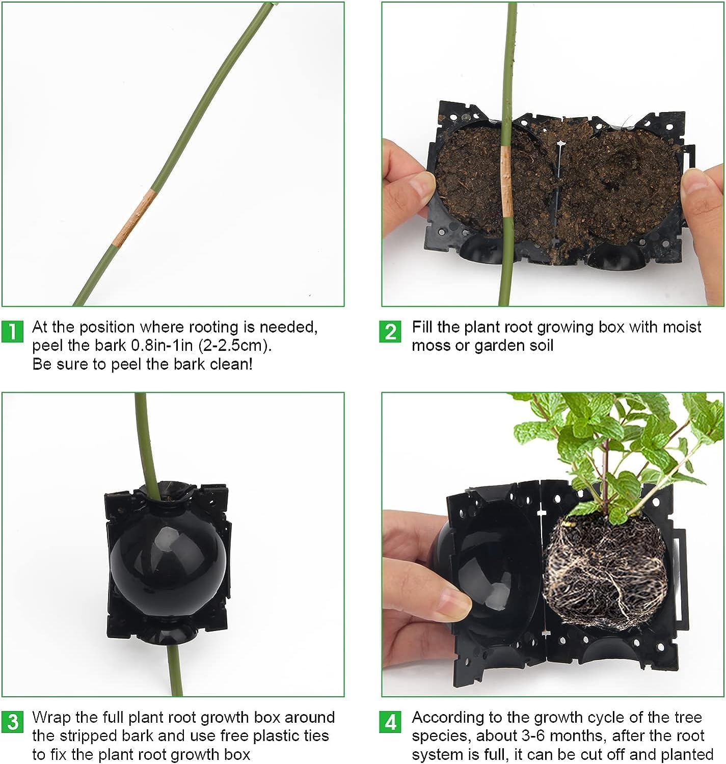 Plant Root Growing Box - 10Pcs Assisted Rooting Device, Reusable High Pressure Propagation Balls for Plants, Grafting Box, Medium image number 6