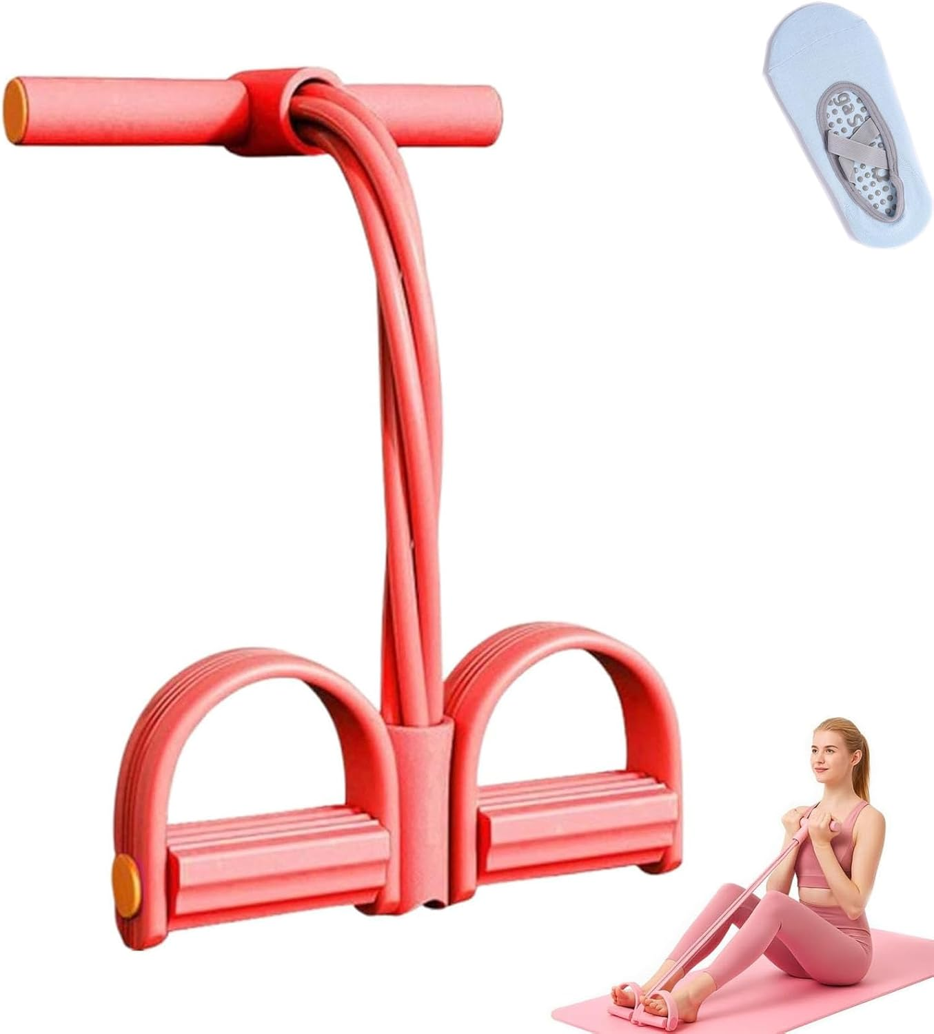 Saludea Gentle Fit Elastic Foot Resistance Band, Saludea Gentle Fit, 21 Fitness Resistance Bands-6 Tube Pedal Ankle Puller for Arm&Leg Training for Men and Women