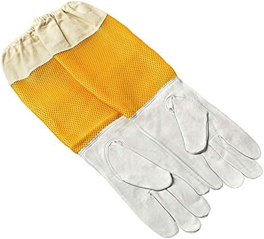 TF Protective Beekeeping Gloves Long Sleeves Gloves Vented Cotton Glove for Beekeeper Prevent Bee Bite Equipments