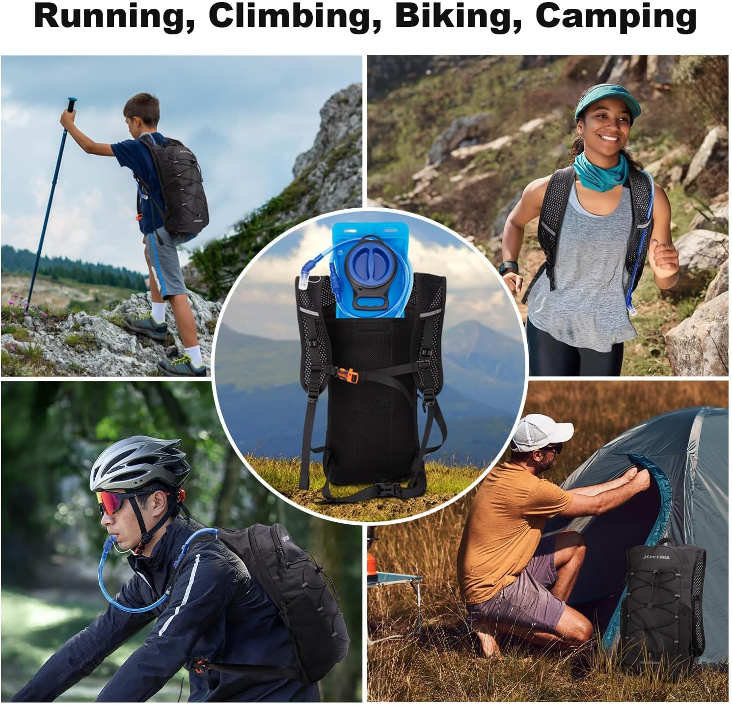 JOYHILL TPU Hydration Bladder,1.5L 2L 3L Water Bladder for Hiking Backpack BPA Free Leak Proof Hydration Pack for Camping Running Biking Hiking image number 2