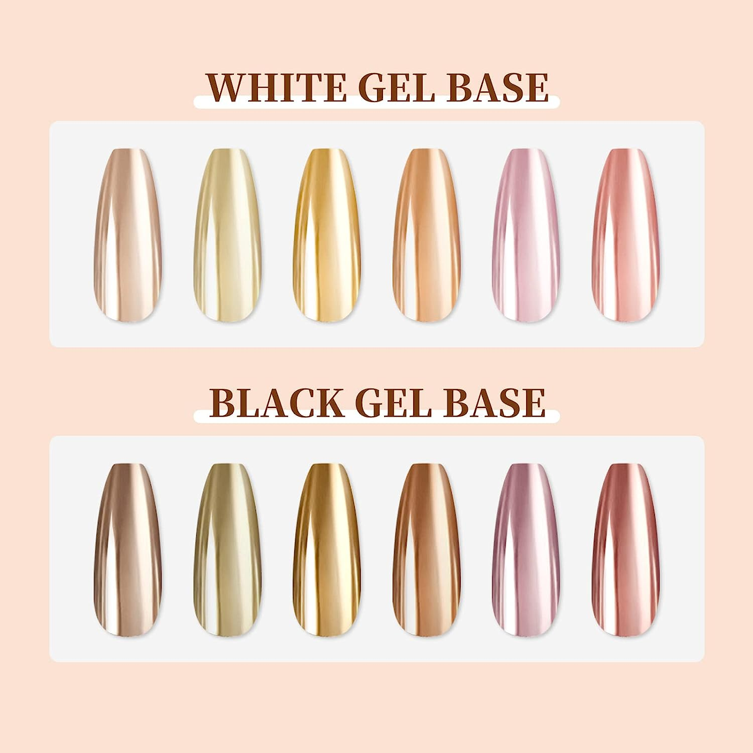 SAVILAND Chrome Nail Powder Set - 6 Colors Rose Gold Chrome Nail Powder Holographic Metallic Mirror Nail Effect Manicure Pigment for Nail Decoration Salon Home DIY image number 6