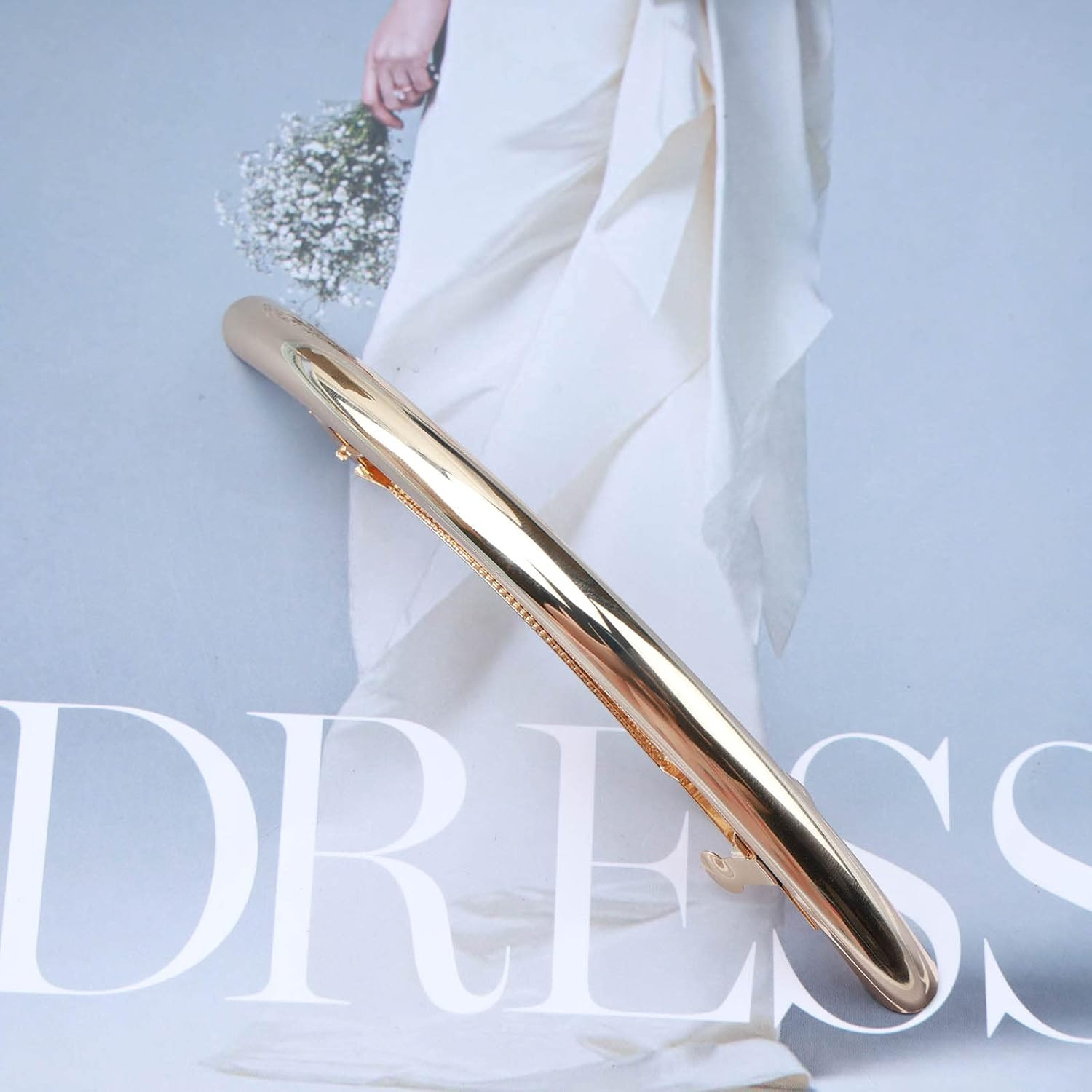 Wendalern Snap Hair Pin Clip Vintage Gold Hair Clip Metal Hair Holder Clips Feather Minimalist Hair Clips Decorative Hair Accessories for Women and Girls image number 4