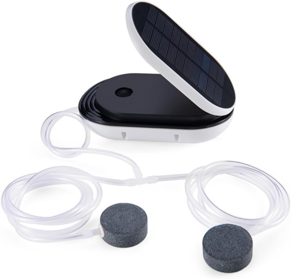 Alasum Solar Power Fish Tank Oxygen Pump Modes Portable Outdoor Aquarium Air Aerator Low Noise for Small Medium Tanks and Fishing image number 2