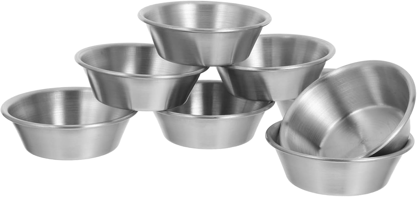Iplusmile 8Pcs Stainless Steel Egg Tart Mold Set Mini Reusable Baking Cups for Pastry and Cupcakes Medium Size Home Kitchen Dessert Bakeware image number 6
