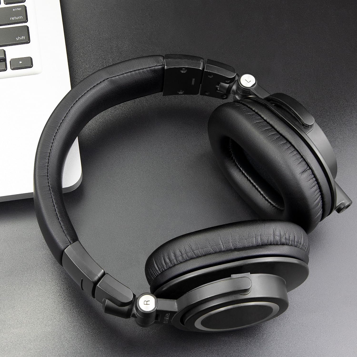 SOULWIT Protein Leather Headband Cover for Audio Technica ATH M50, M50X, M50XWH, M50XBT, M50XBT2, M50S/LE Headphones, Replacement Headstrap Pad Repair Part (Black) image number 3