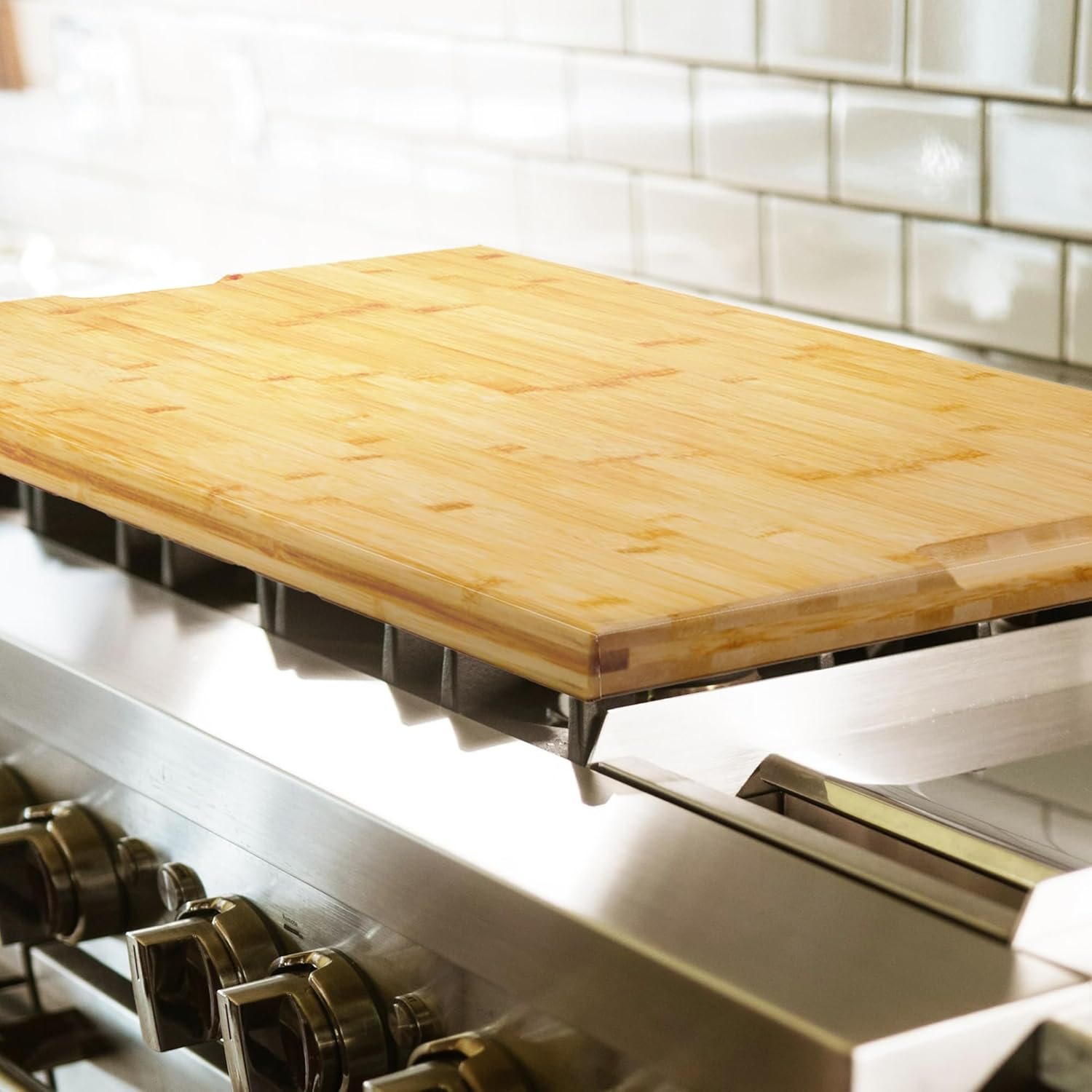 Utoplike Extra Large Wooden Chopping Board 30 X 20, XXXL Bamboo Cutting Board with Juice Groove, Handle, Big Butcher Block for Kitchen (76.2 X 50.7 Cm) image number 3