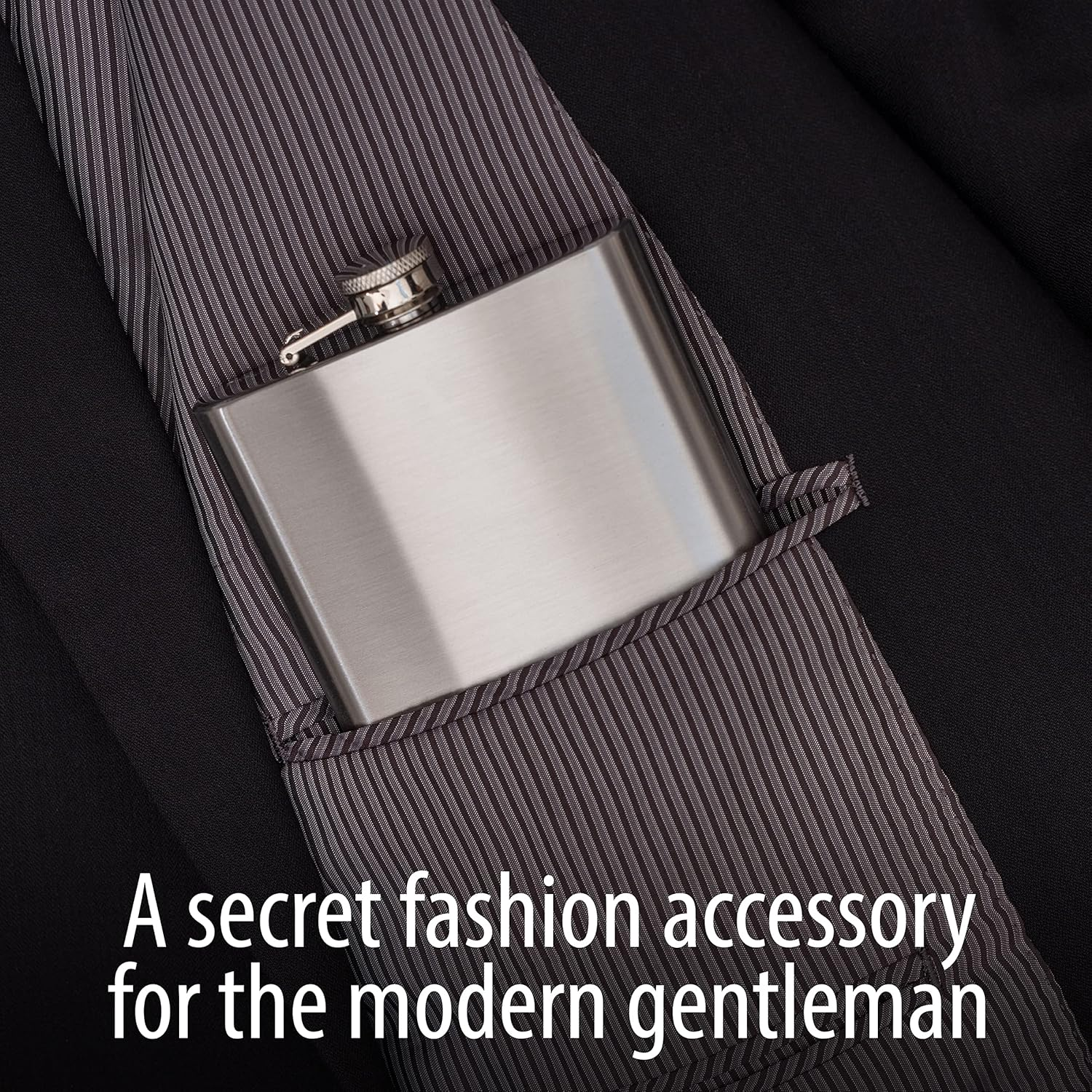 Maxam 12 Ounce Stainless Steel Flask, Lightweight Drinking Flask with a Screw-On, Leak Proof Lid, Polished Silver