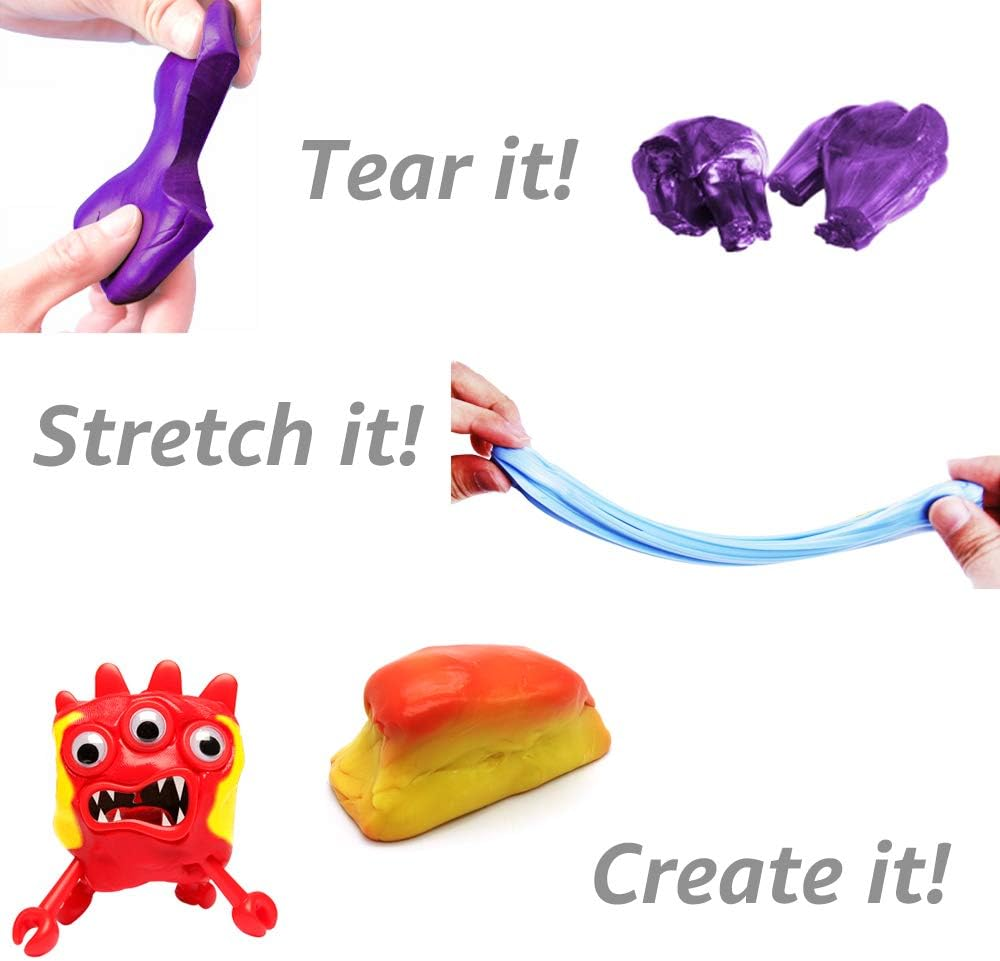 Magic Heat Reactive Color Changing Putty Slime - Soft, Stress Relieving Fun for Teens & Adults (Purple >>> Blue) - Red image number 3