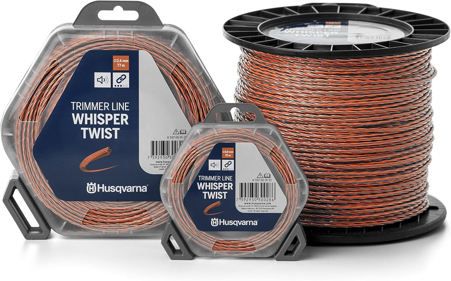 Husqvarna Whisper Twist Trimmer Line 2.4Mm X 77M &ndash; Long Length Low Noise Line | Donut Organge/Black image number 6