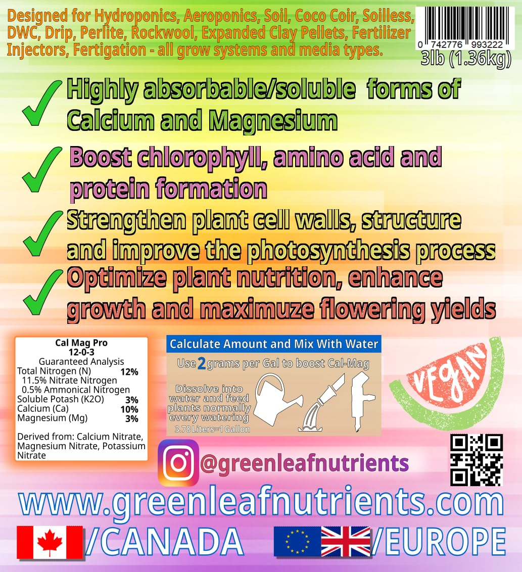 Calcium and Magnesium Hydroponic Nutrient Booster for Plants Nutrient - Calmag Pro - Makes ~4,000 Liters image number 5