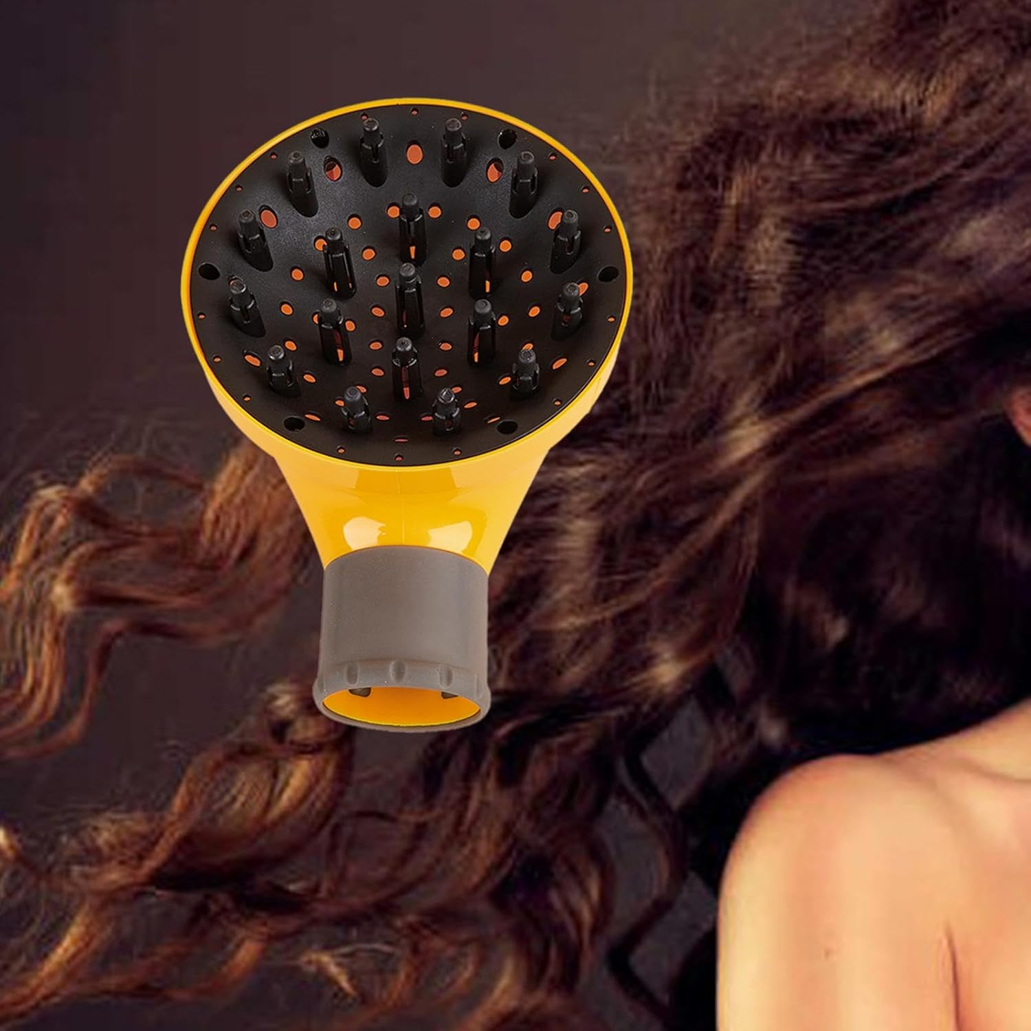 TENOL Dryer Diffuser Hairs Blower Dryer Diffuser Easy to Attach Salon Tool, Yellow image number 5
