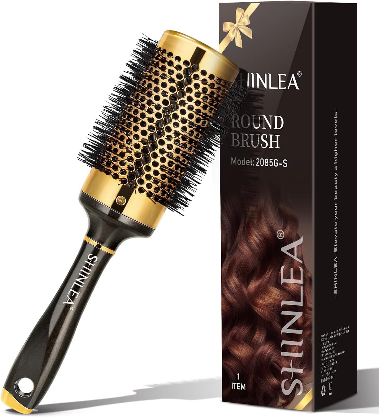 Large round Brush for Blow Drying, Aluminum round Hair Brushes for Women, Roller Brush for Blow Drying and Styling, Gold, for Curly and Straight-2 Inch Barrel, 2.95 Inch with Bristles image number 4