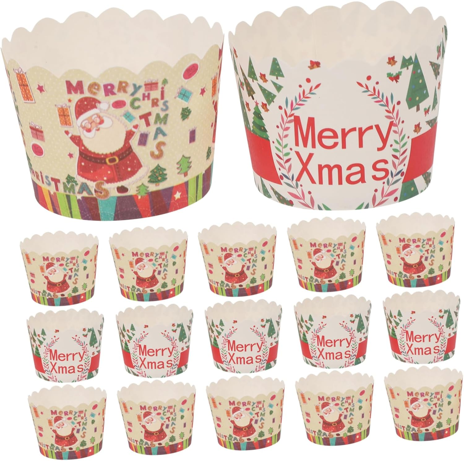 STOBAZA 150Pcs Baking Cup Cake Cup Muffin Non-Stick Assorted for Baking Supply Cake Liners for Christmas Party Random Color image number 6