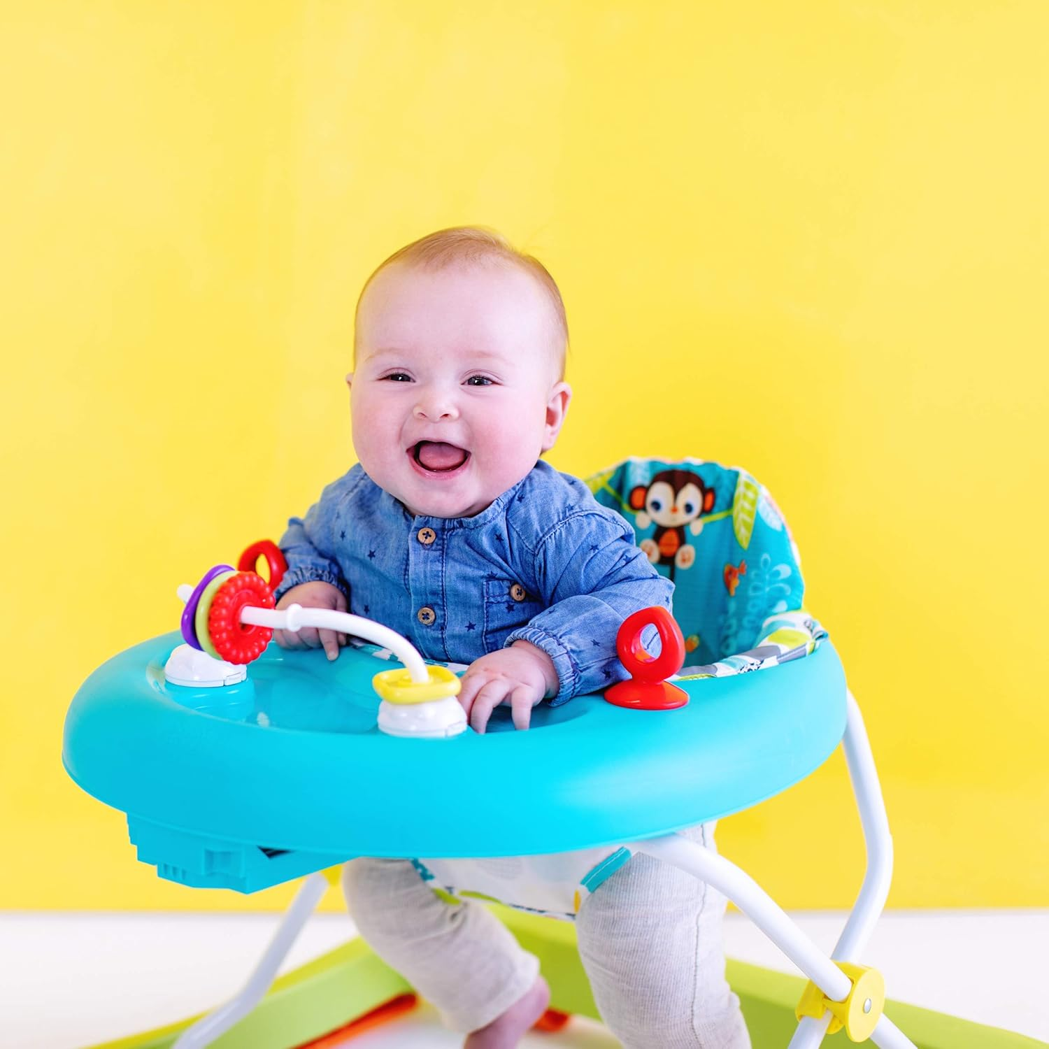 Bright Starts Giggling Safari Walker with Easy Fold Frame for Storage, Ages 6 Months + image number 1