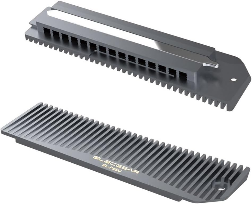 Elecgear Heatsink Ultra for PS5 Pro and Slim SSD, Heat Pipe + 2X Aluminum Heat Sinks + Heat Bridge for Internal Pcie M.2 Nvme Memory, SSD Fixing Kit Incl.