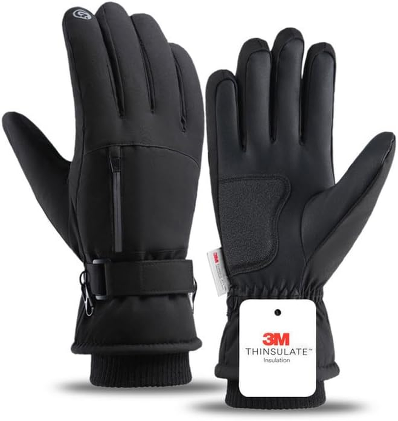 KEGECOL Winter Gloves for Men Women, Waterproof Warm Ski Gloves for Cold Weather, Touch Screen, Running Driving Cycling