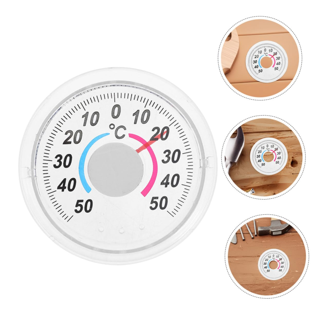 Toyvian Indoor Analog Thermometer for Doors and Windows Sturdy Plastic round Temperature Gauge Easy-Read Pointer Design Compact Indoor Temperature Monitor for Home and Greenhouse Use image number 5