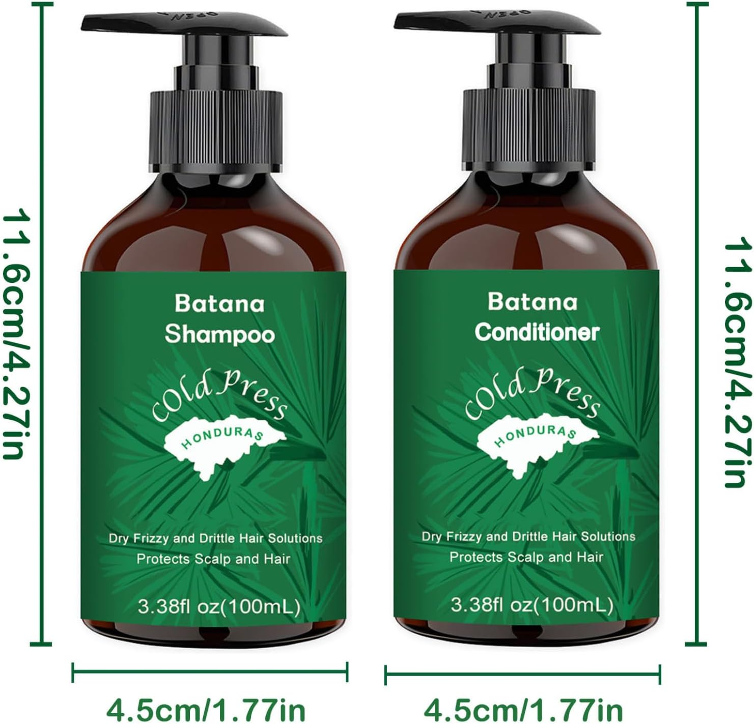 Moggemol Smoothing Batana Oil Shampoo Conditioner Set for Hydrated Shiny Hair Women Men Nourishing Care Green Shampoo One Size image number 4