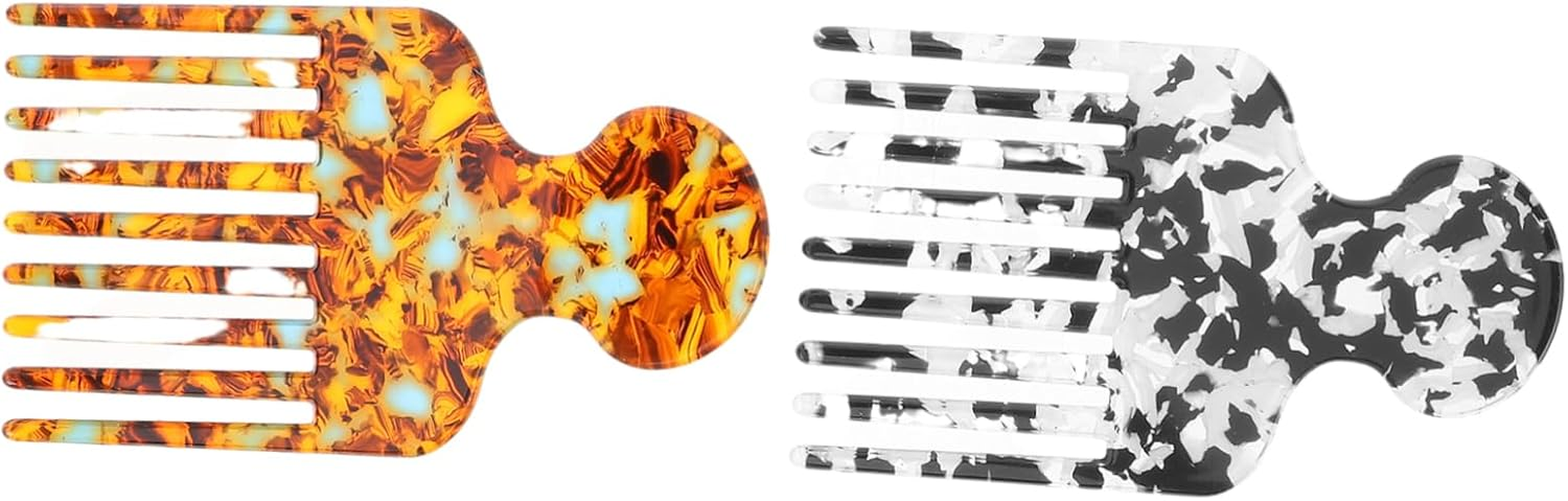 WEKADRIN 2Pcs Vibrant Acetate Hair Stylist Comb with Fine Teeth for Precision Styling Detangling and Sectioning Braids Wigs Curly American African Hair Lightweight Portable Design image number 1