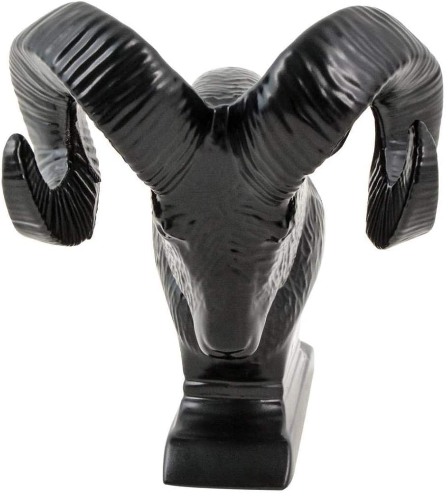 GG Grand General 48050 Matte Black Powder Coated Ram'S Head Hood Ornament image number 1