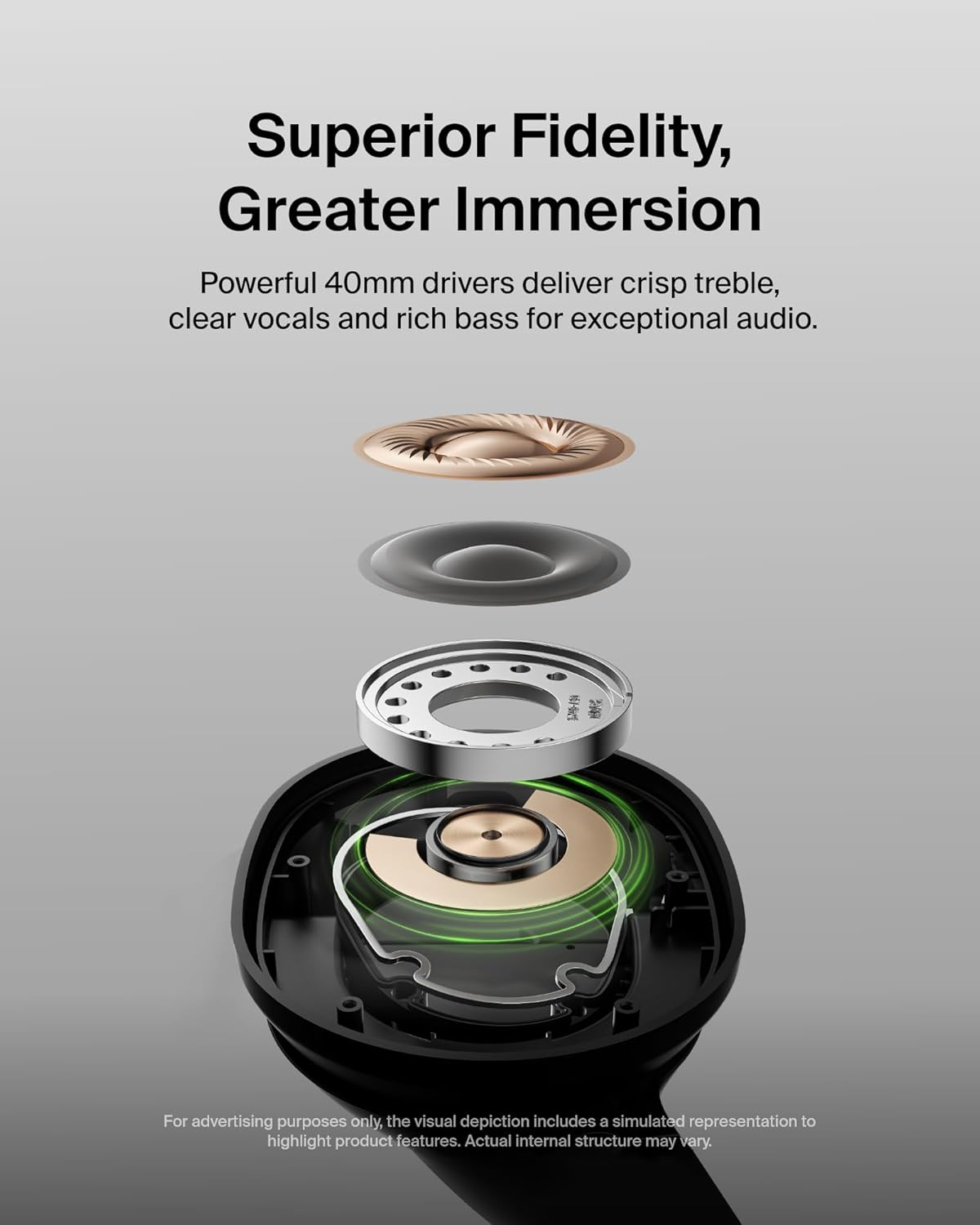 Belkin Soundform Surround Bluetooth Over-Ear Headphones - Environmental Noise Cancelling Headphones - Wireless W/ 60H Playtime & Soft Ear Cups for Iphone, Galaxy, Ipad, Travel, Home or Office - Black - Blue image number 7