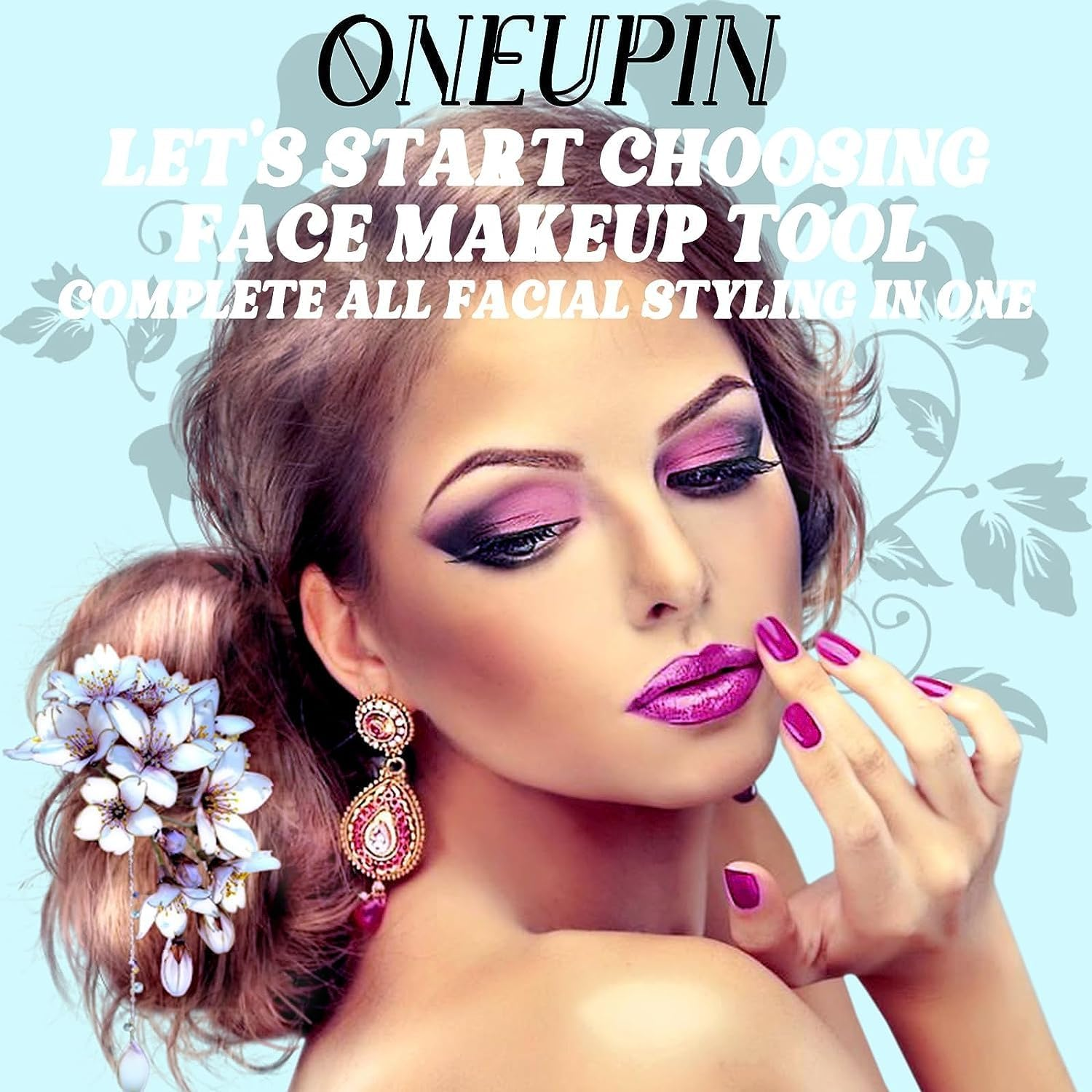 2Pcs Multifunctional Eyeliner Stencils, Eye Makeup Tool Set Wing Eyeliner Aid Silicone Beauty Ruler as Eyelash Shield/Eyebrow Shaping/Jaw Line/Lip Line for Beginners (Purple) image number 6