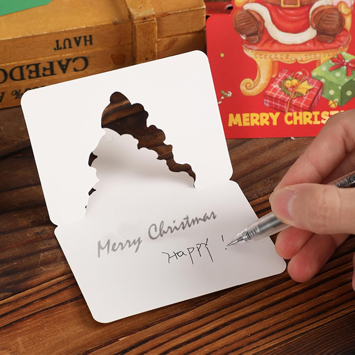 Larfraecy Christmas Greeting Cards - 24Pcs Traditional Yuletide Images - Santa Claus,Moose,Snowman Theme-Pack of 24 - Bulk Greeting and New Years Cards-For Family Friends Kids (Fashion) image number 6