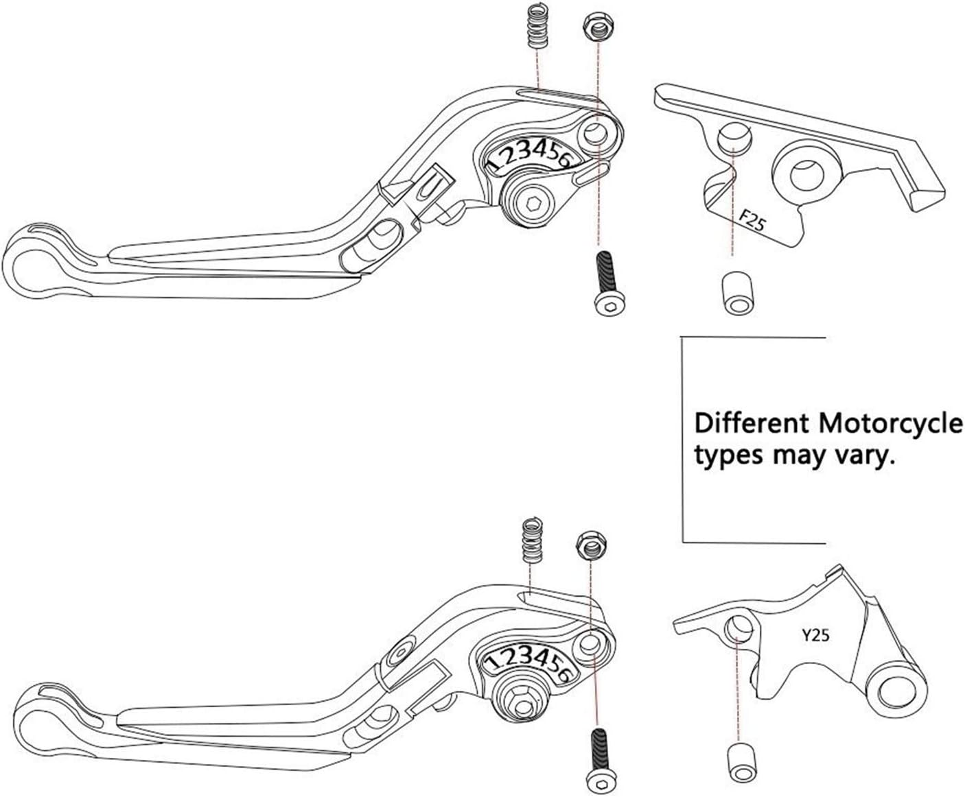 Motorbike Brake Clutch Lever Motorbike Brake Clutch Levers for Du&Cati Xdiavel for Diavels 2015-2012 Levers CNC Motorcycle Brake Clutch Levers (Color : 1) image number 5