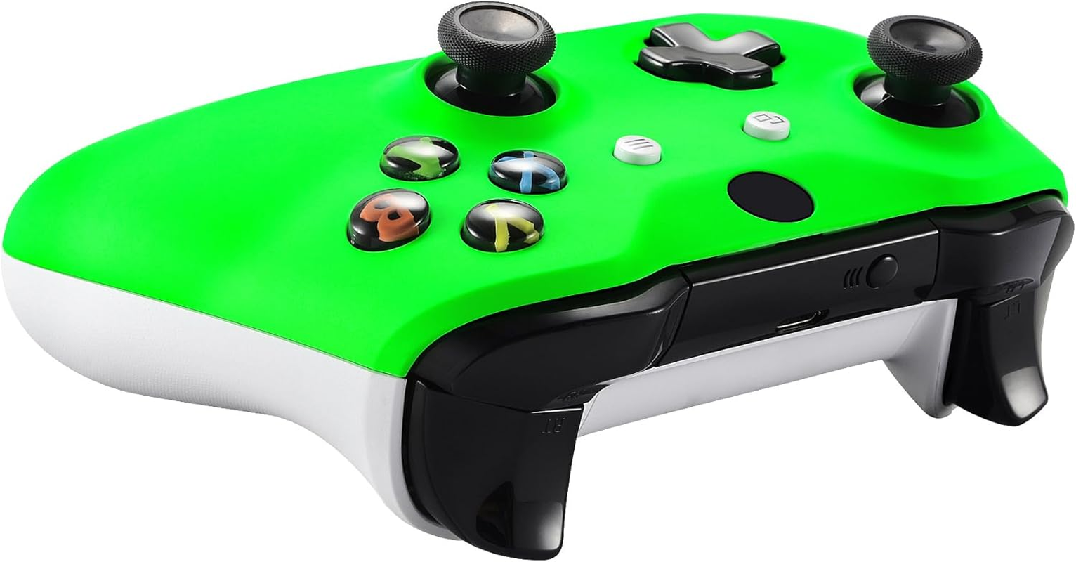 Extremerate Neon Green Soft Touch Grip Front Housing Shell Faceplate for Xbox One X & One S Controller Model 1708 - Controller NOT Included image number 3