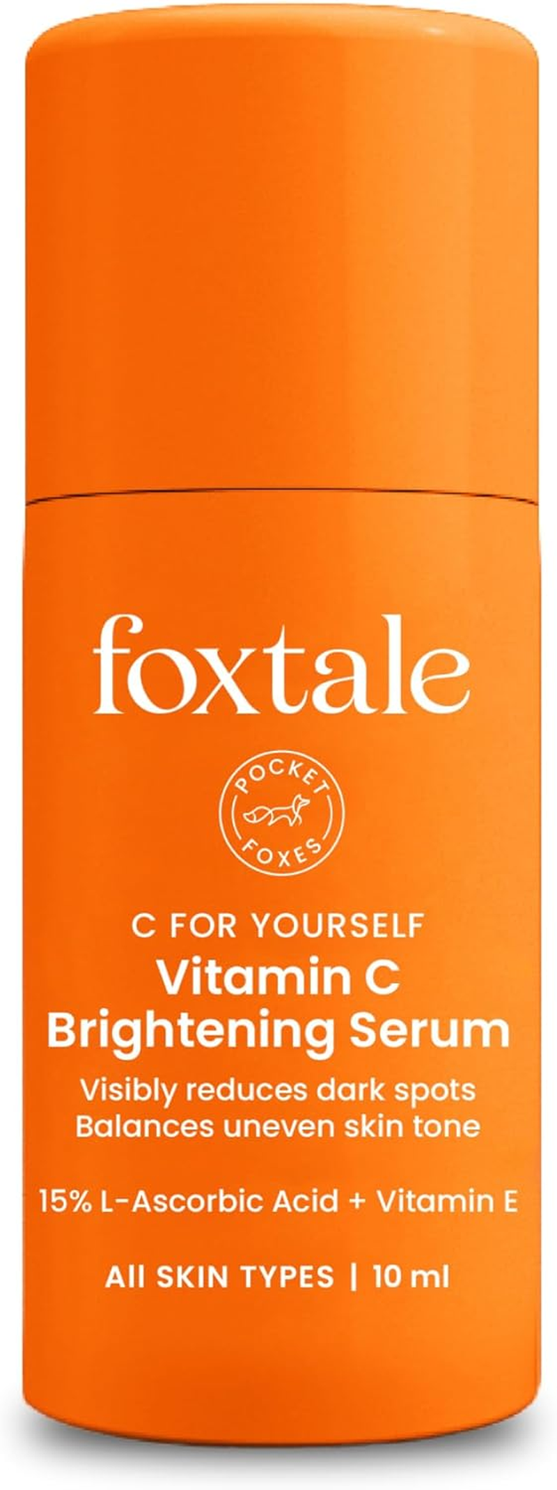 Foxtale 15% Vitamin C Face Serum for Glowing Skin | Pure L-Ascorbic Acid and Vitamin E | Brightening Serum for Dark Spots,Dull Skin,Uneven Skin Tone | All Skin Types | 10 Ml
