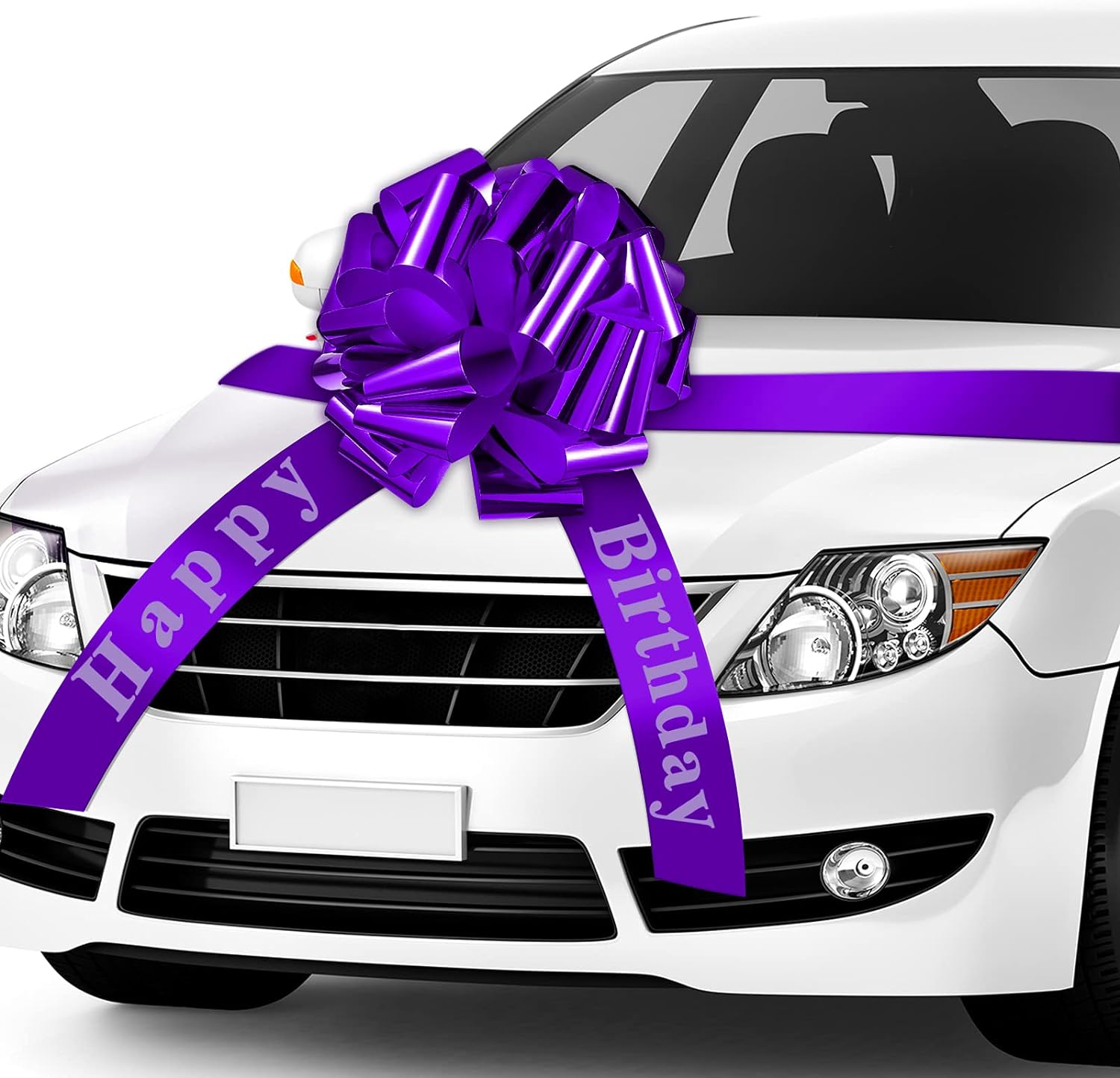 Happy Birthday Car Bow Big Car Ribbon Bow Large Gift Wrapping Bow Giant Bow for Car Decorative Huge Pull Bow for Christmas Party Birthday Car Decoration (Magenta,20 Inches)