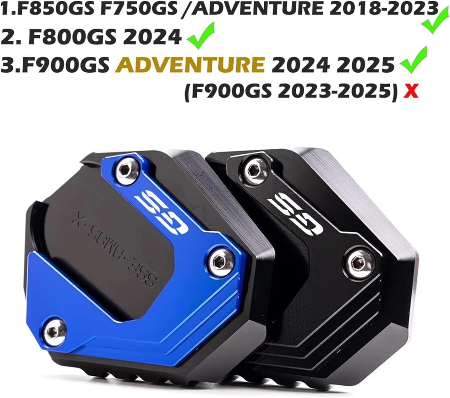 Jiningxinxin F850GS F750GS F800GS F900GS ADV Kickstand Motorcycle Side Stand Extension for GS Adventure(Red-Gs)