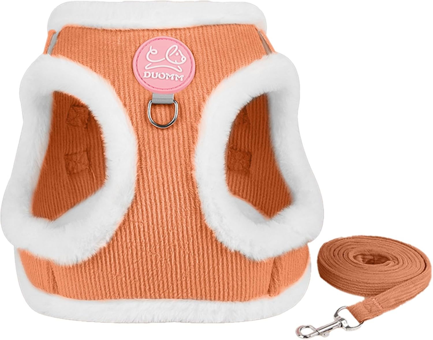 Cat Harness and Lead Set, Winter Fleece Kitten Harness, Adjustable Cat Vest Harness, Reflective Cat Hiking Vest with Lead, Kitten Harness for Walking, Running (Orange) image number 3