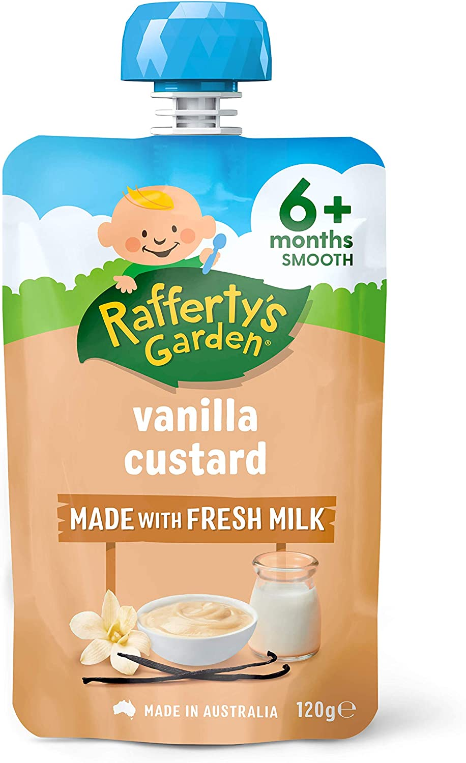 Rafferty'S Garden Vanilla Custard for 6+ Month Babies, 120G (Case of 6)