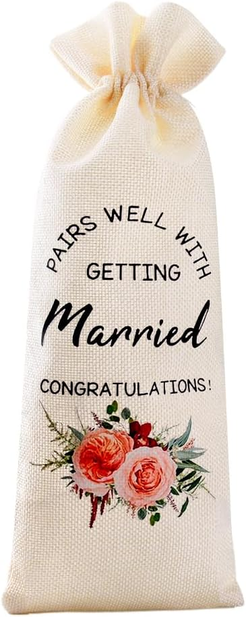 Wedding Gifts for Bride Groom Couple Newly Wed Gifts for Wife Husband Wedding Wine Gift Bag for Newlywed Gifts for Couples Fiancee Fiance Wedding Shower Gifts for Him Her Wedding Stuff Wine Bag - 3:30 Somewhere image number 3