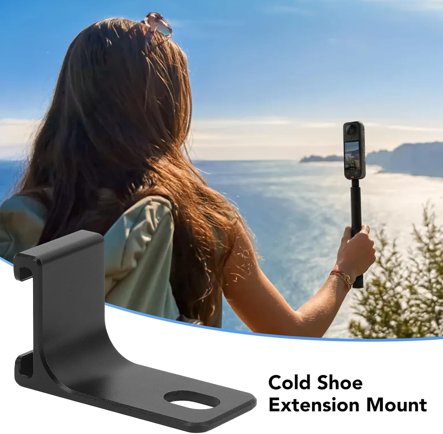 Action Camera Extension Cold Shoe Mounting Adapter for X4 X3 X2, Camera Quick Release Fill Light Accessories, Extension Mount, Expandable Microphone Fill Light Accessories image number 5