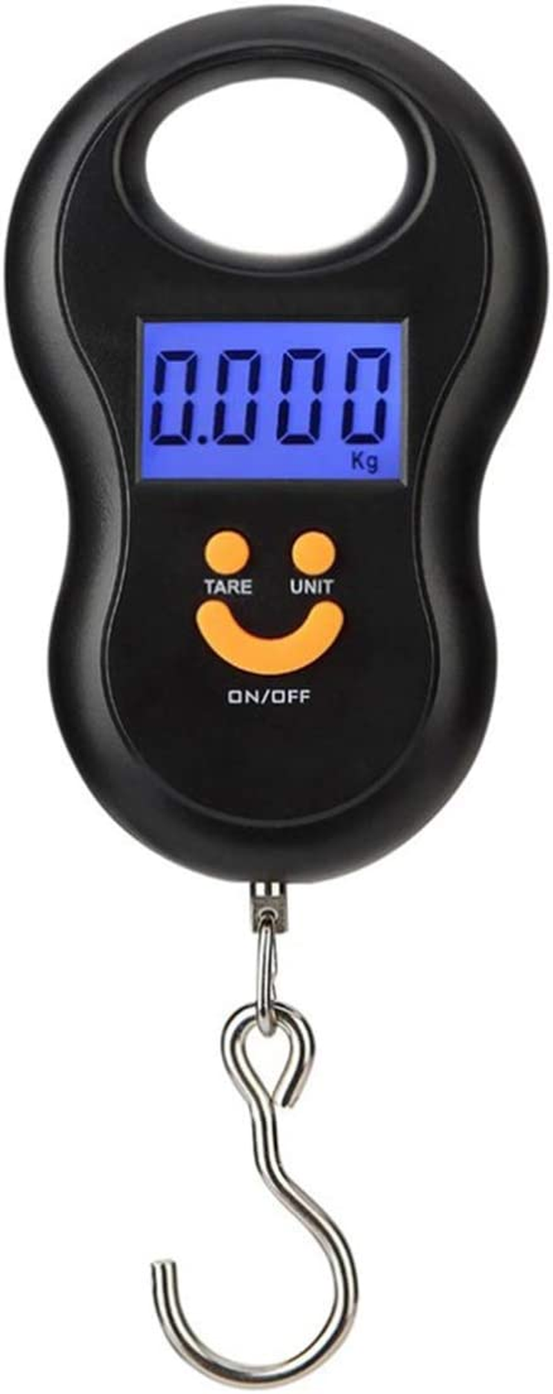 Mengshen Travel Digital Luggage Scale Crane Suitcase Weighting Scale Steelyard 110Lb /50Kg Mini Portable Travel Hanging Hook Scale Backlit LCD Display for Home Farm Factory Hunting Outdoor Orange