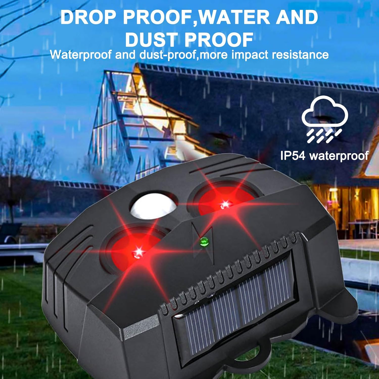 Zurligi 2025 Upgraded Solar Animal Repeller - Waterproof Motion Activated Nocturnal Predator Deterrent with Red Lights for Coyote, Deer, Fox, and Raccoon - Ideal for Chicken Coop, Farm,And Yard image number 5