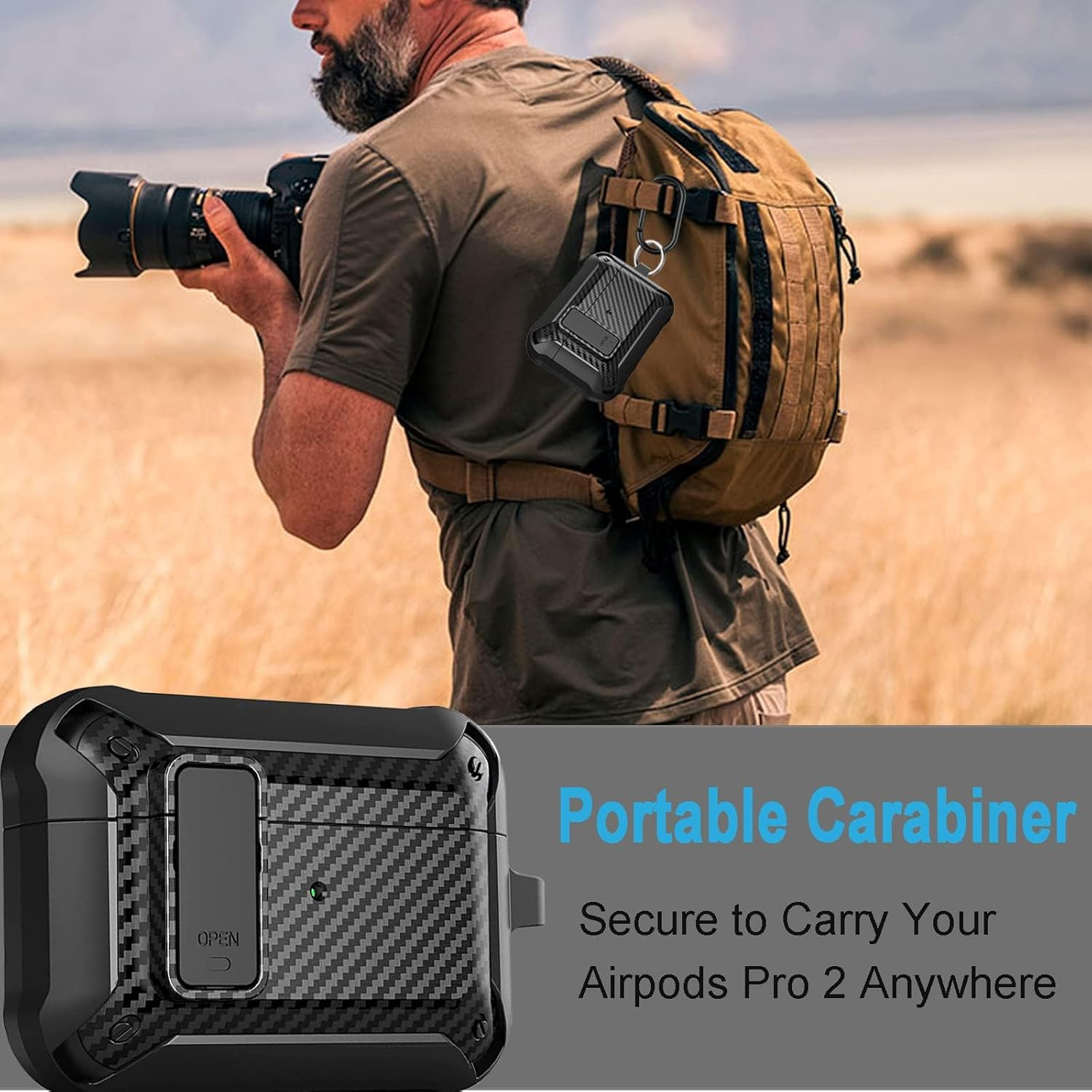 Compatible with Airpods Pro 2Nd Generation Case Cover with Secure Lock, Military Hard Shell for Airpods Pro 2 Case, Shockproof for Airpods Pro 1St Gen Skin with Cleaner Pen Kit for Men Women