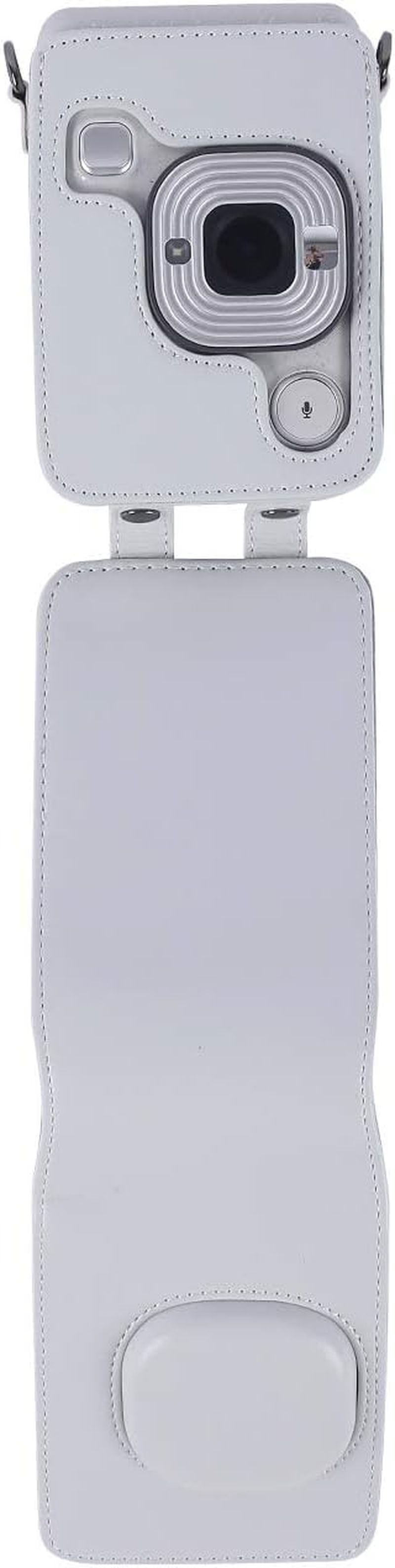 Phetium Protective Case Compatible with Instax Mini Liplay Hybrid Instant Camera and Printer, Soft PU Leather Bag with Removable/Adjustable Shoulder Strap (Smokey White) image number 4