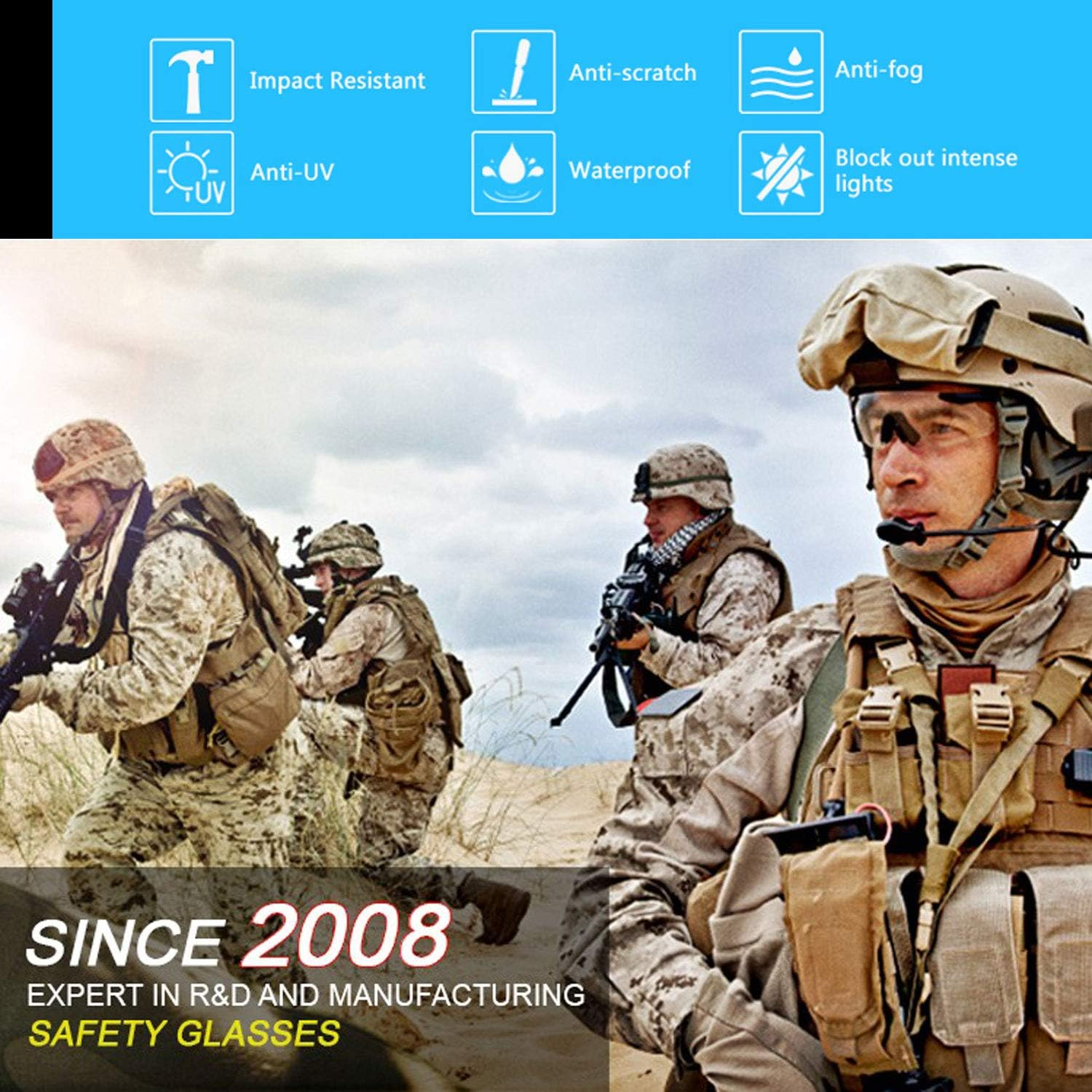 Powerlap Pro Safety Glasses anti Fog Extra Vision with Side Shields - Multi Purpose | anti Scratch - Impact Resistant | Eye Protection Clear Glasses Protective Glasses Safety Goggles Shooting Glasses image number 2