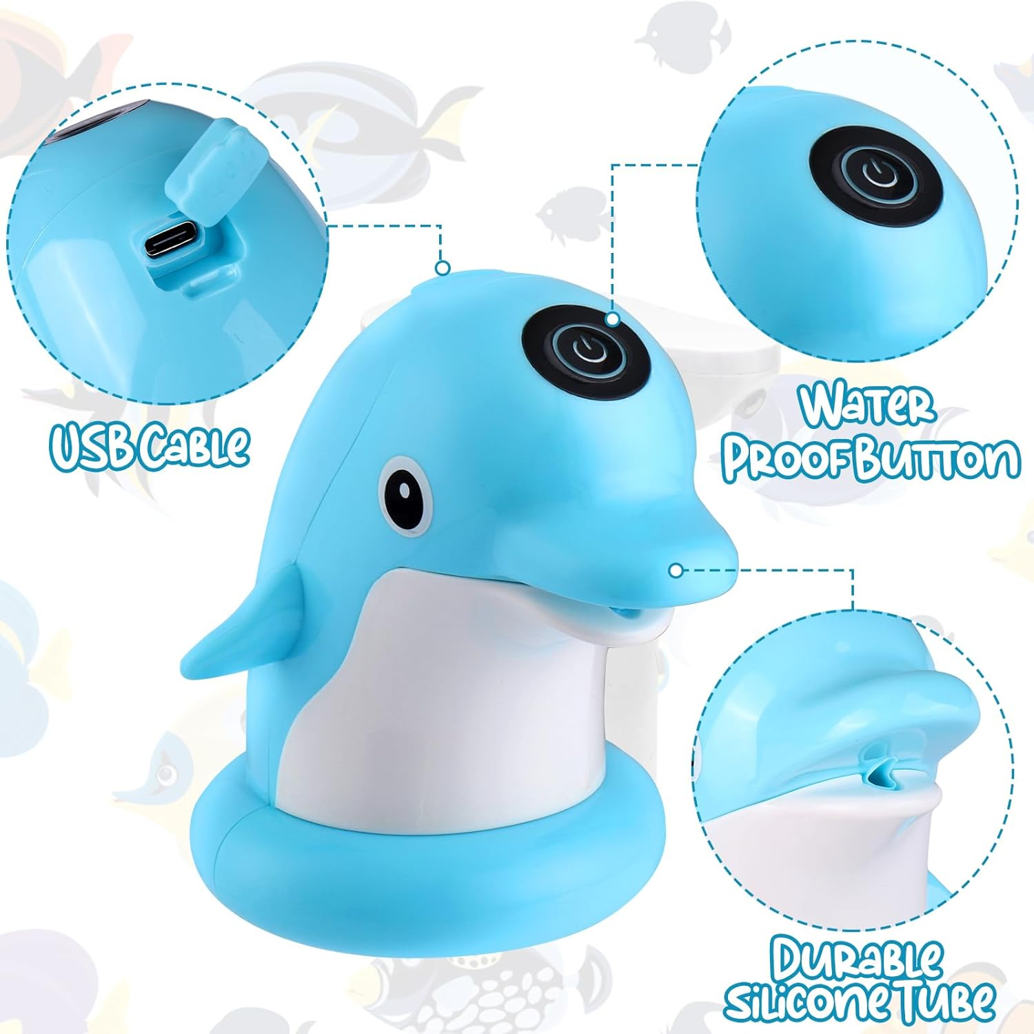 Water Table Pump Continuous Flow,Cordless Kids Battery Powered Water Outdoor Pump,No-Hole Installation Electric Rechargeable Not Octopus Water Tablepump,Watertable Accessories image number 3