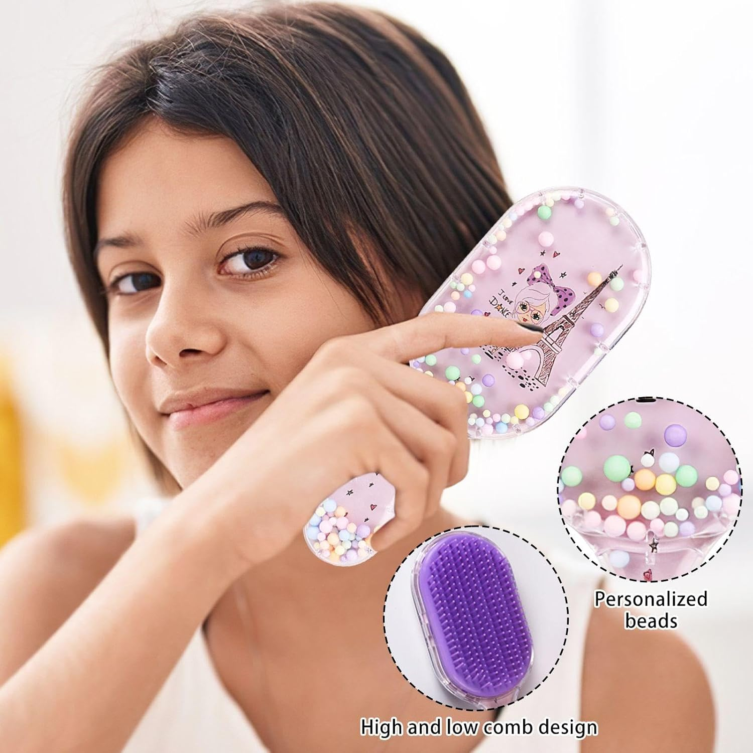 2 Pieces Cartoon Air Cushion Comb, Girl Hair Comb, Cute Cartoon Comb, Massage Comb, Hair Styling Tools image number 1