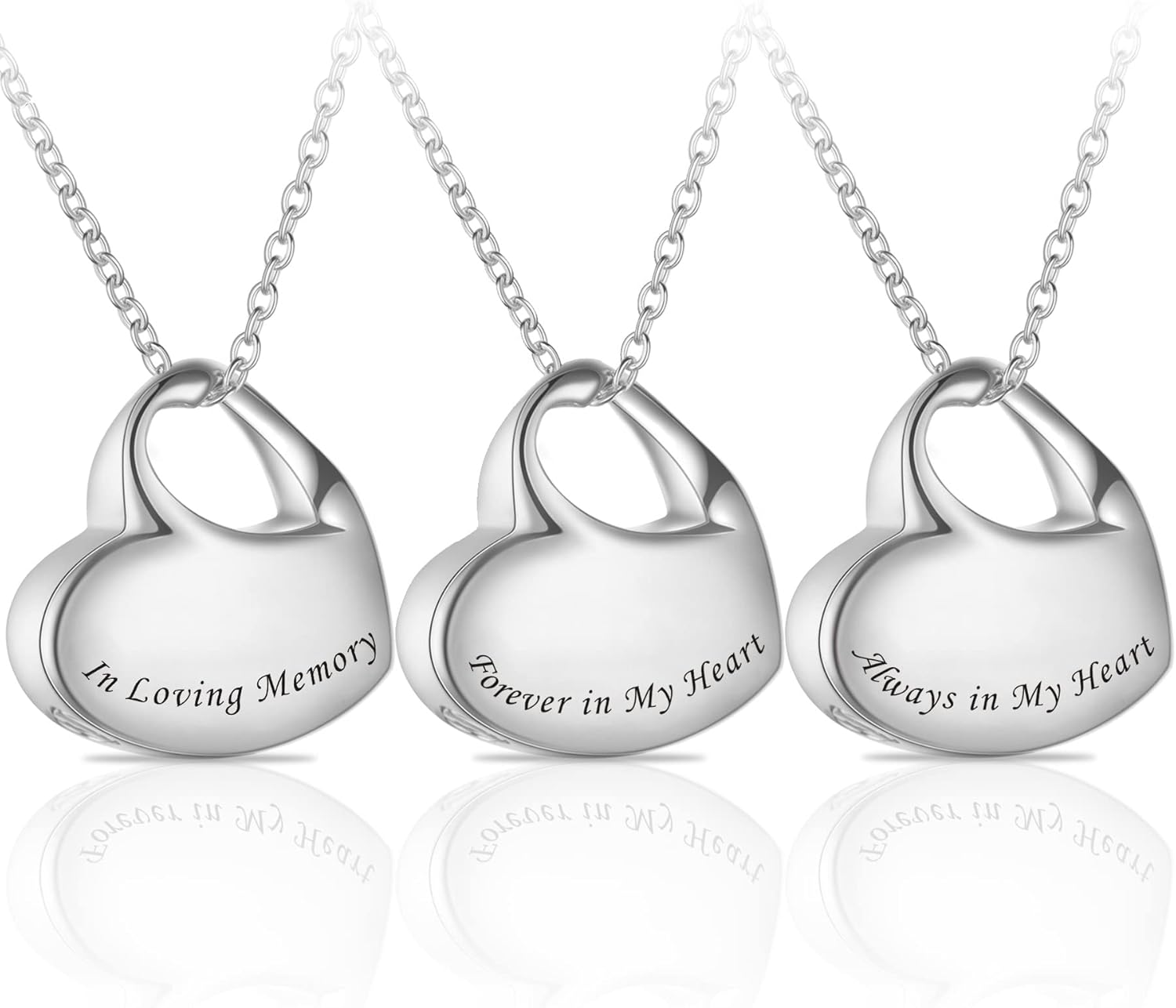 3 Pack Cremation Jewelry for Ashes Heart Urn Necklaces for Ashes, Urn Locket for Ashes Memorial Urn Jewelry Waterproof Keepsake Pendant with Funnel Kit & Bag
