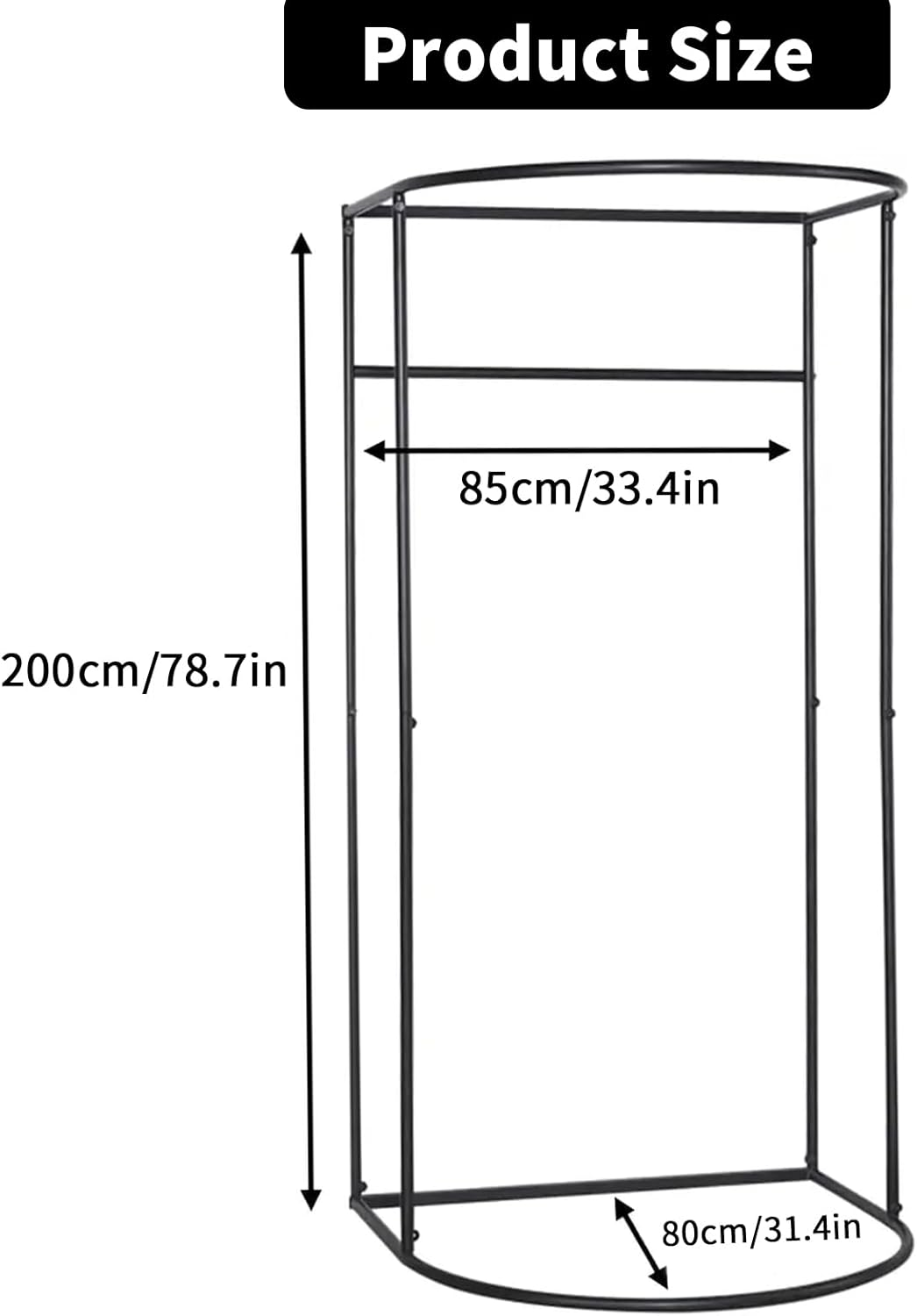 HOOMFIT Movable Fitting Room, Portable Dressing Room Frame with Curtain and Hook,Temporary Privacy Space,Changing Rooms for Clothing Stores,Offices,Studios(35&times;32&times;79Inch (Grey, 100Cm&times;95Cm&times;200Cm) image number 3