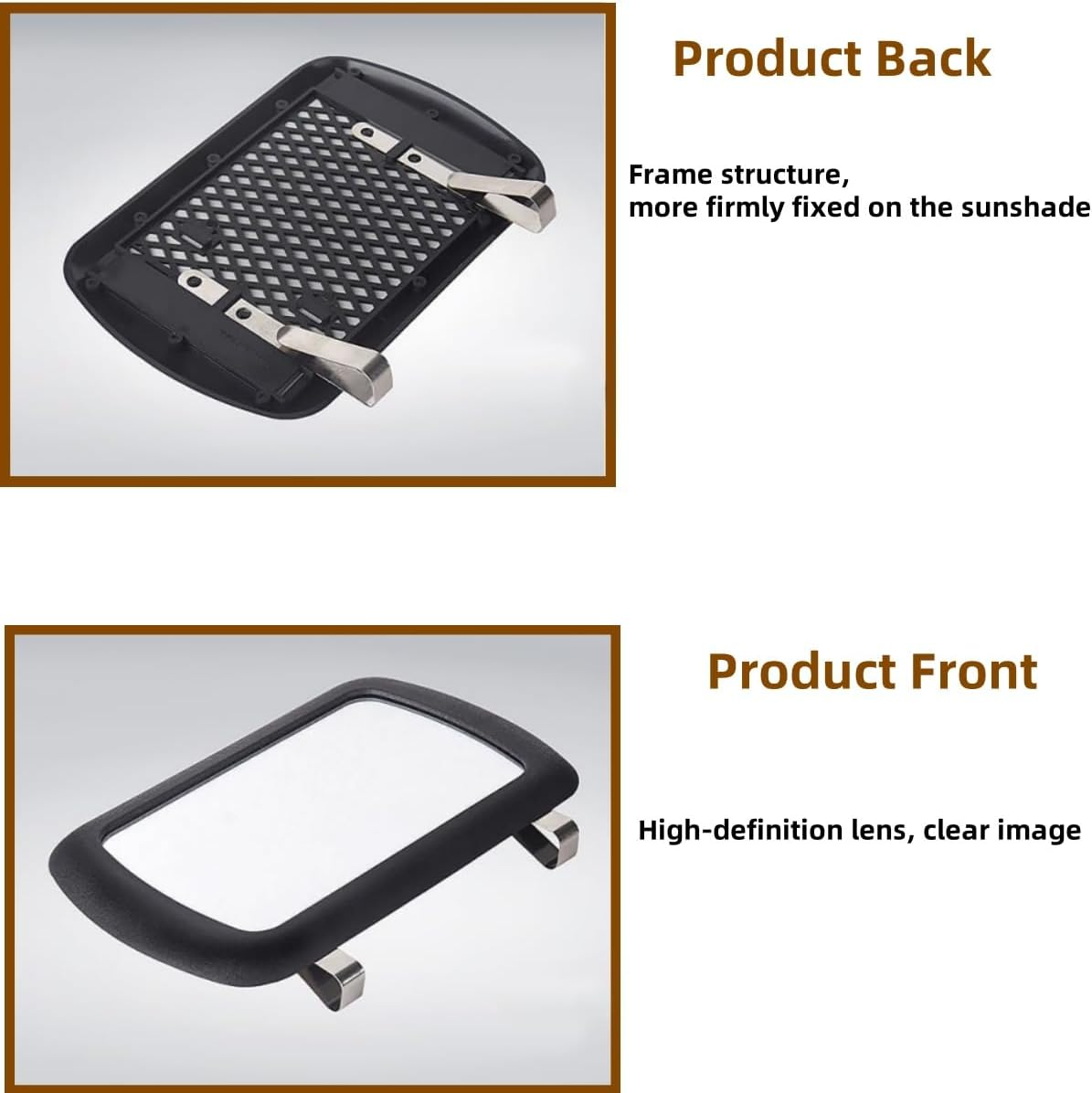 Wujzkisster Sun Visor Mirror for Car,Universal Car Vanity Mirror,Adjustable Cosmetic Black,(16.7 X 11Cm) image number 4